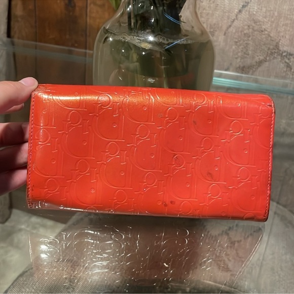 Christian Dior trotter leather bicolor pink orange wallet - Picture 7 of 10
